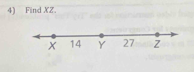 Find XZ.
X 14 Y 27 Z