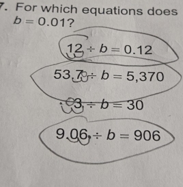 For which equations does
b=0.01