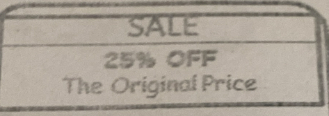 SALE
25% OFF 
The Original Price