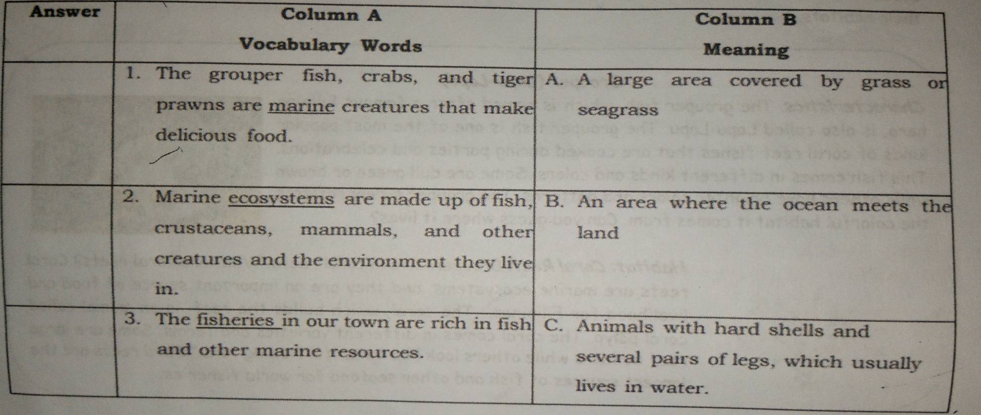 Solved: Answer Column A Column B [Math]