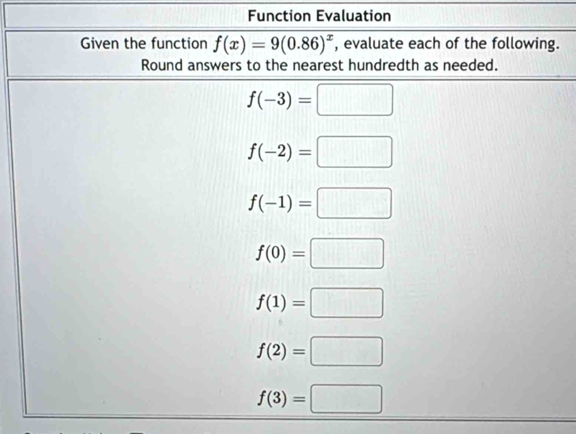 Function Evaluation
.