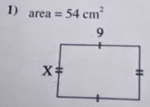 area=54cm^2