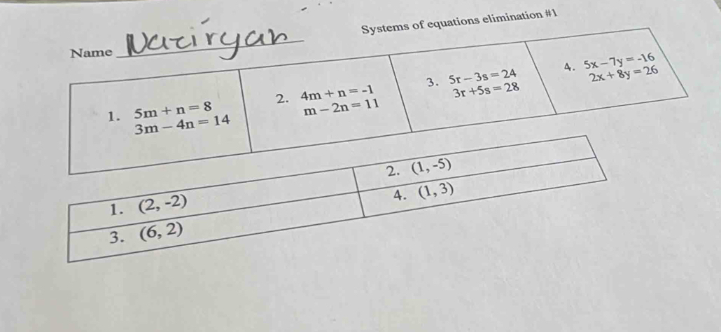 equations elimination #1