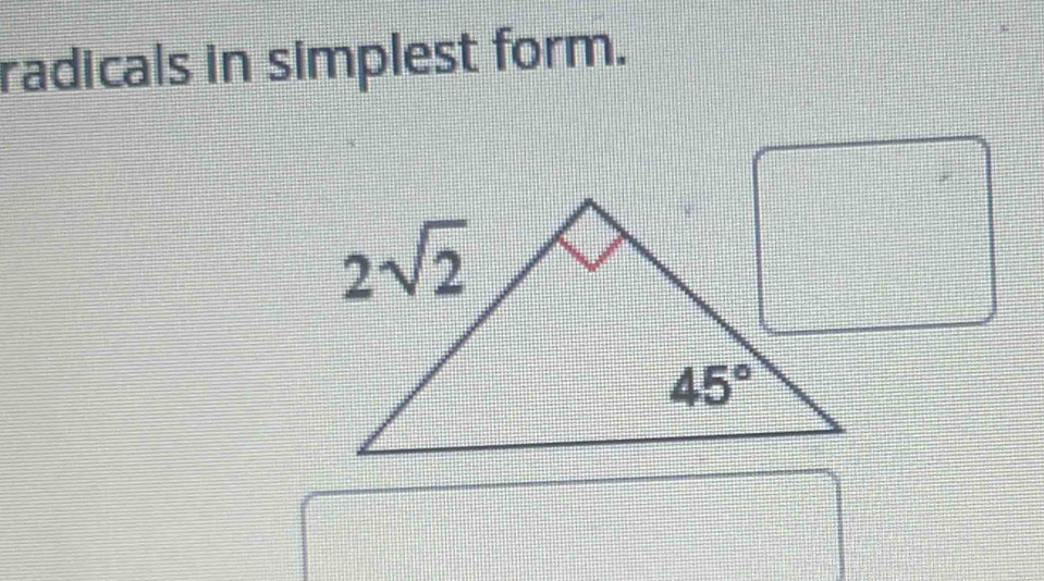 radicals in simplest form.