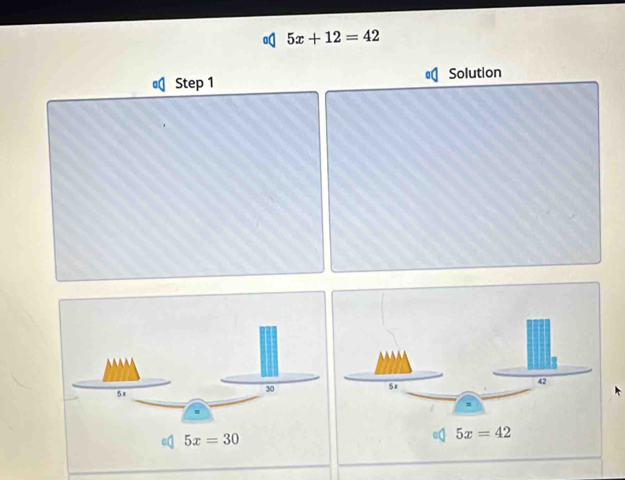 a 5x+12=42
Solution