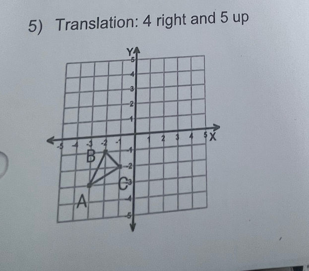 Translation: 4 right and 5 up