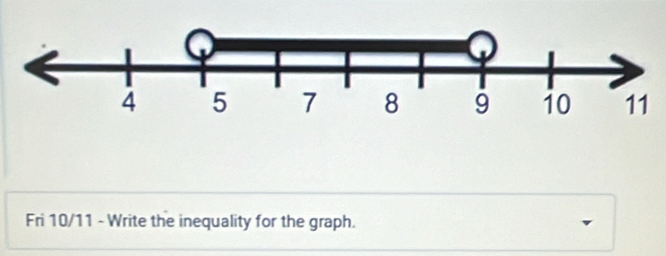 Fri 10/11 - Write the inequality for the graph.