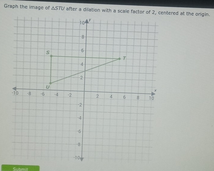 Graph the image of △ STU
Submit