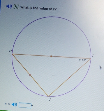 What is the value of x?
x= =(1) □°