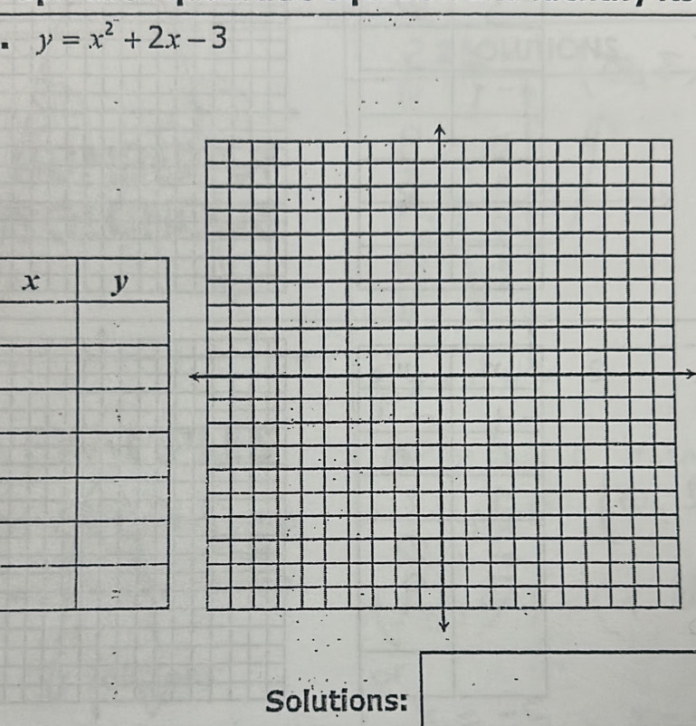 y=x^2+2x-3
Solutions: