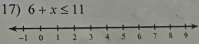 6+x≤ 11