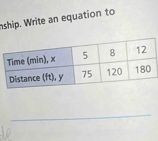 nship. Write an equation to