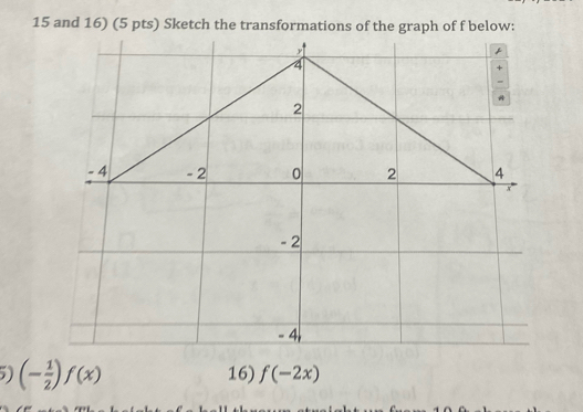 (- 1/2 )f(x) 16) f(-2x)