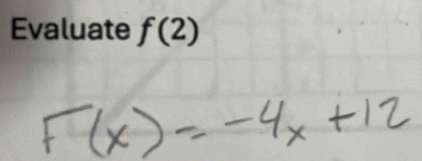 Evaluate f(2)