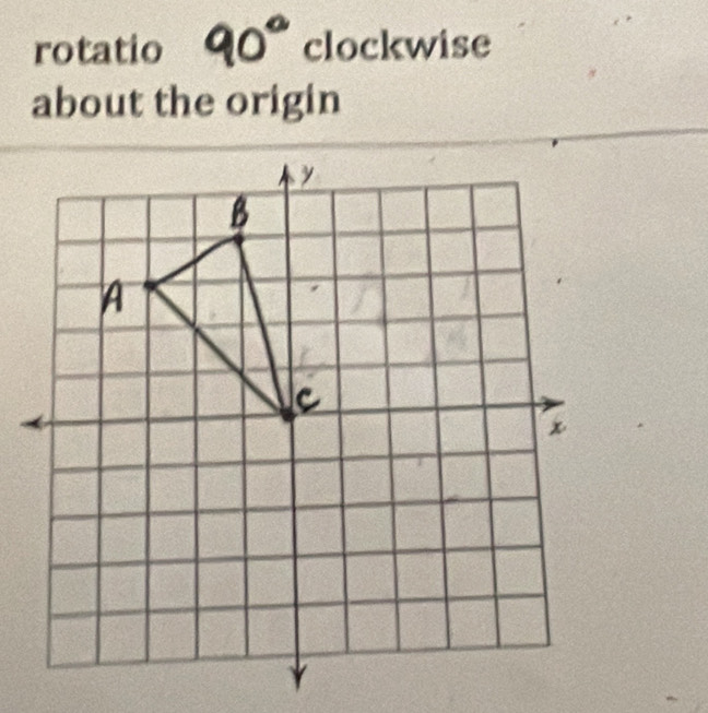 rotatio 90° clockwise 
about the origin