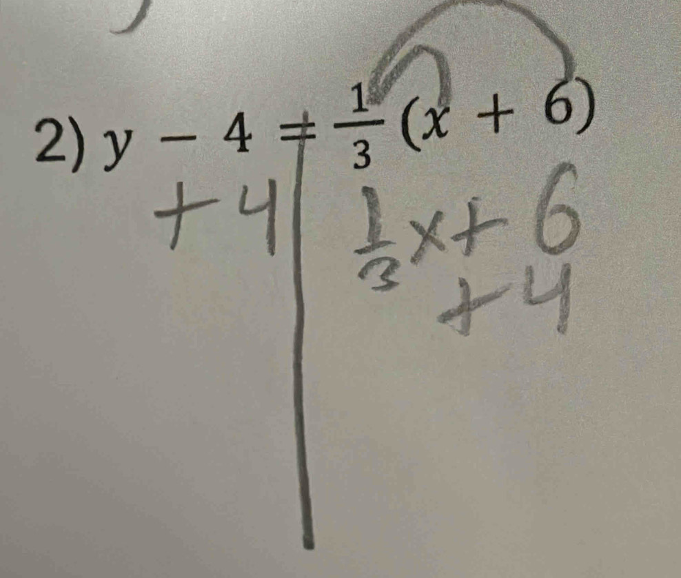 y-4= 1/3 (x+6)