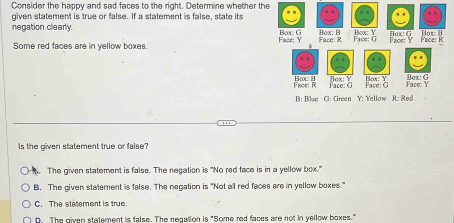 Solved: Consider the happy and sad faces to the right. Determine ...