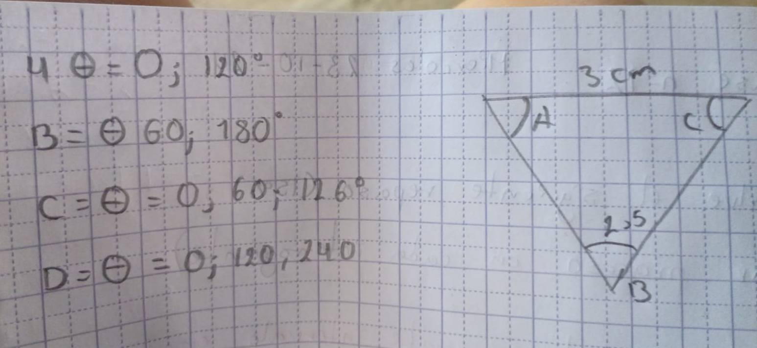 4:θ =0;120°
B=θ 60; 180°
C=θ =0,60,1126°
D=E=0; 120, 240