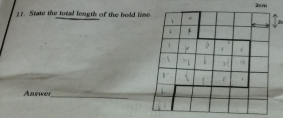 ? State the total length of the bold line. 
_ 
Answer