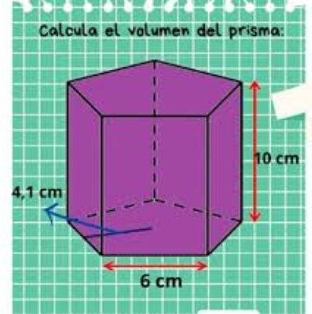 Calcula el volumen del prisma: