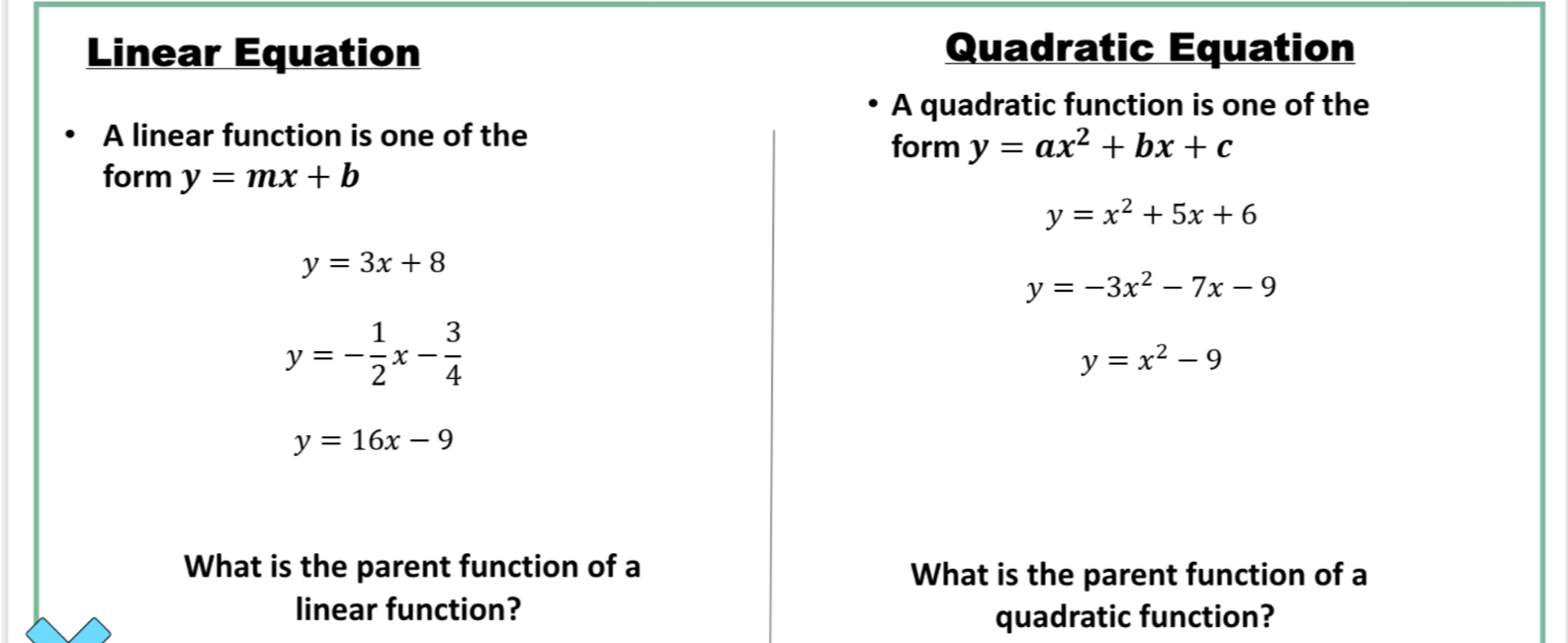 quadratic function?