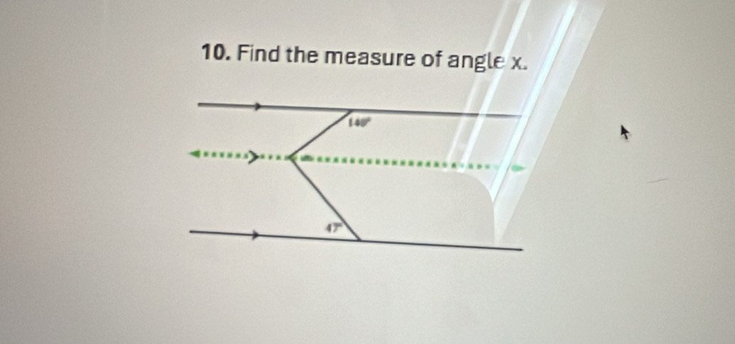 Find the measure of angle x.