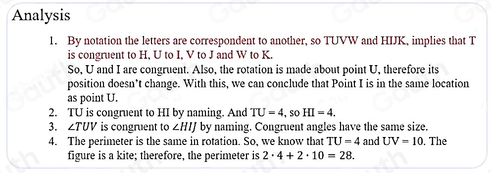 Solved: The diagram shows kite TUVW with TU=4 units and UV=10 units ...