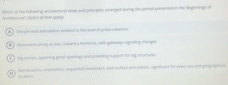 Solved: Which of the following architectural ideas and principles ...