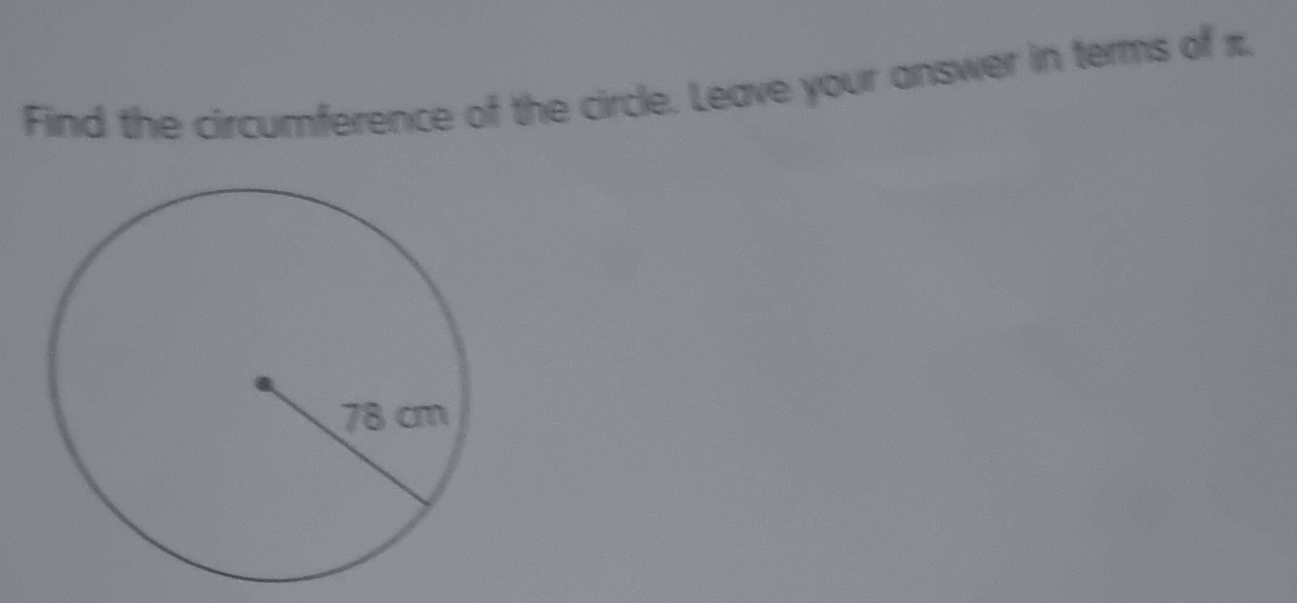 Find the circumference of the circle. Leave your answer in terms of x.