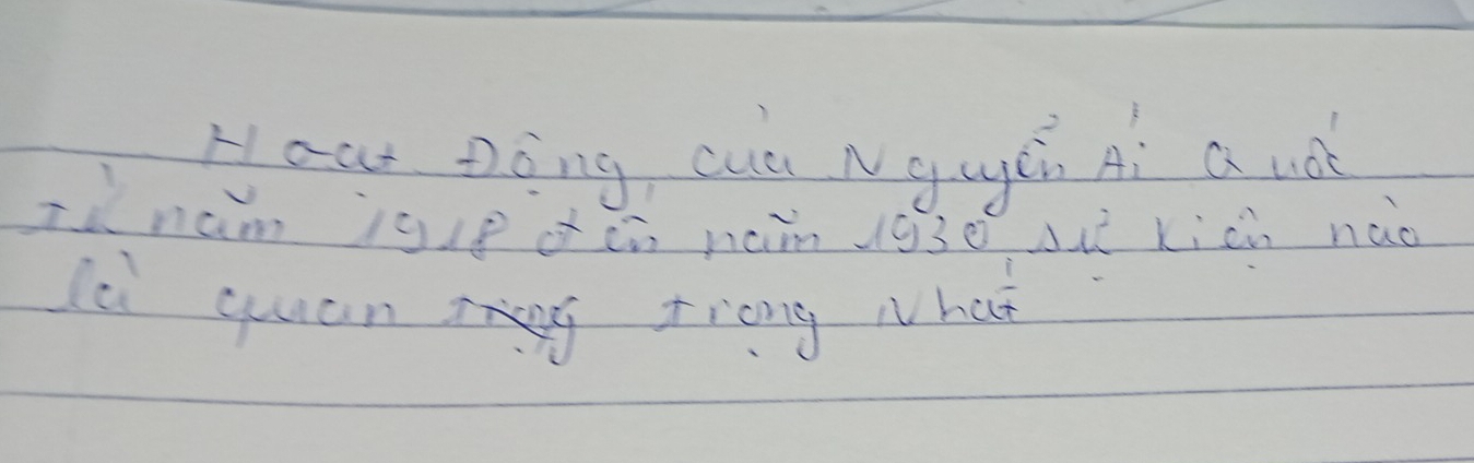 Hoar Dong cus Nguch Ai a nd 
Th nam igle of cò nain 93e dit kicn nao 
lei yuan mg trong what