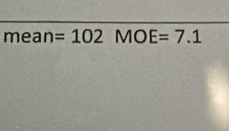 mean=102MOE=7.1