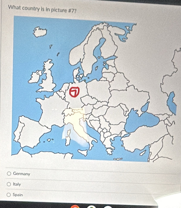 What country is in picture # 7?
Germany
Italy
Spain