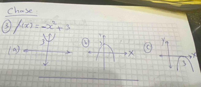 Choose. 
3 f(x)=-x^2+3
(a