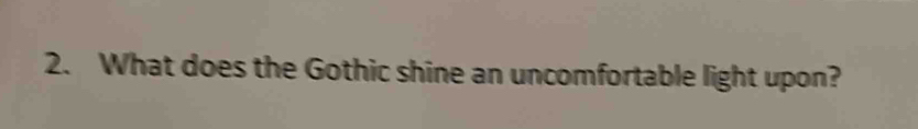 What does the Gothic shine an uncomfortable light upon?