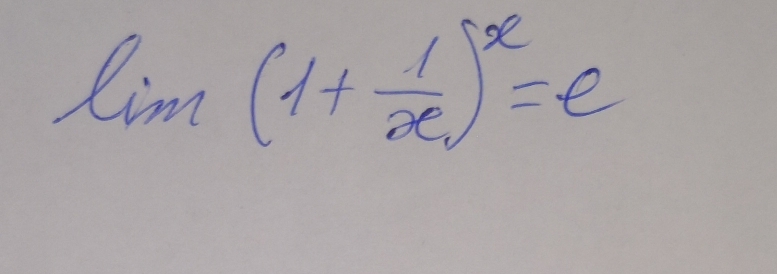 lim(1+ 1/x )^x=e