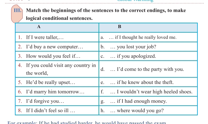 Solved: Match the beginnings of the sentences to the correct endings ...