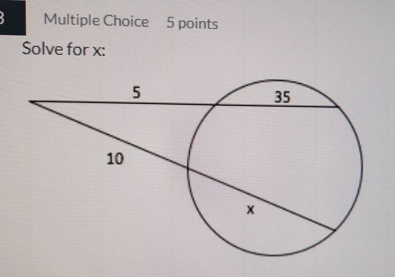 Solve for x :