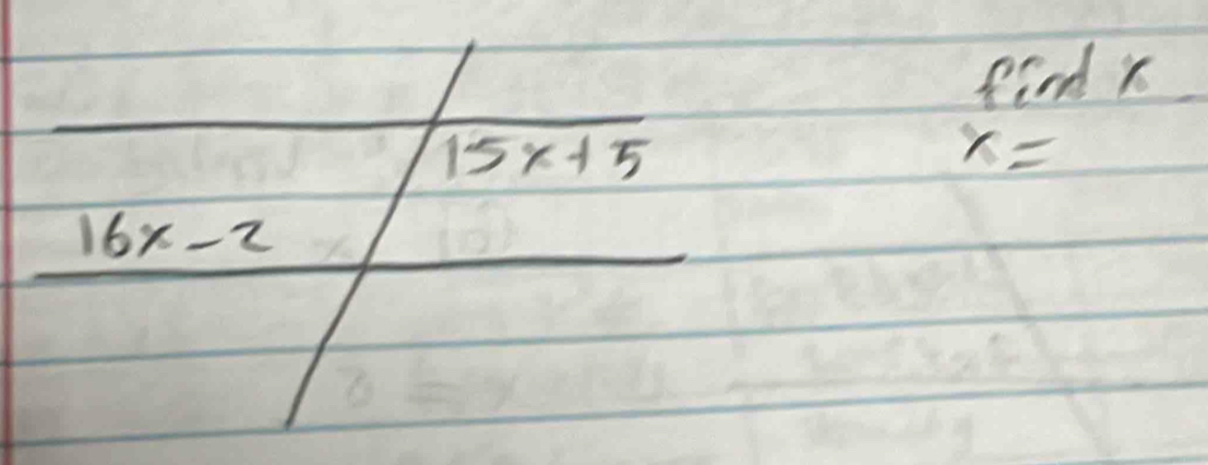 Rind n
overline 15x+5
x=
16x-2