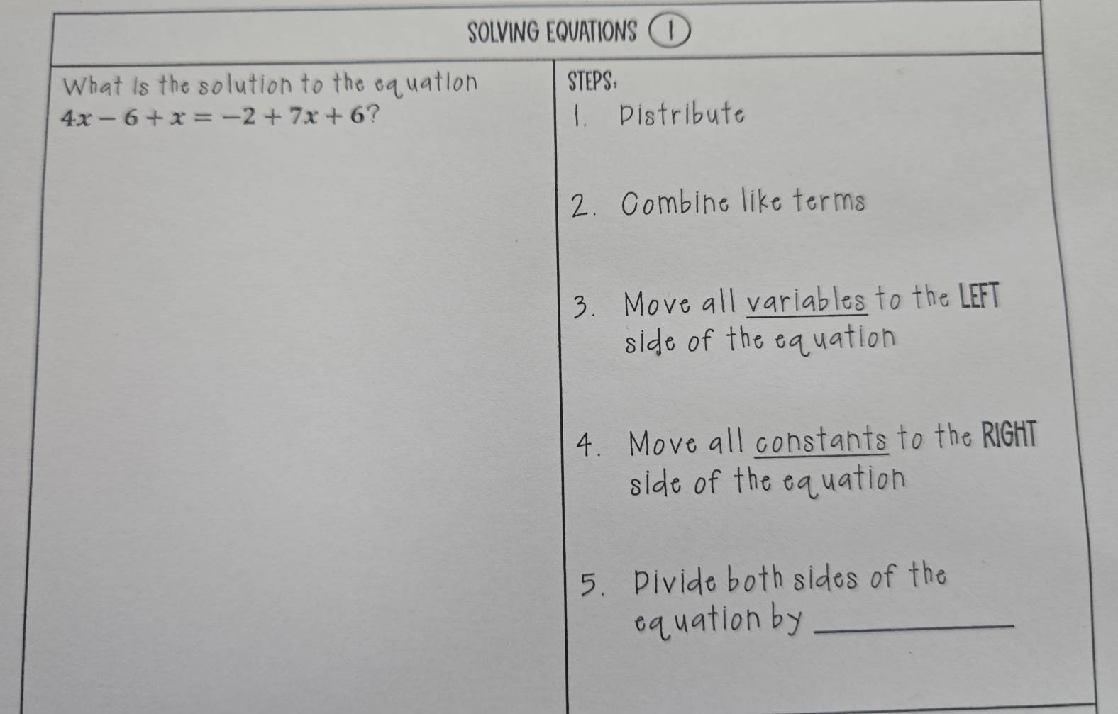 SOLVING EQUATIONS