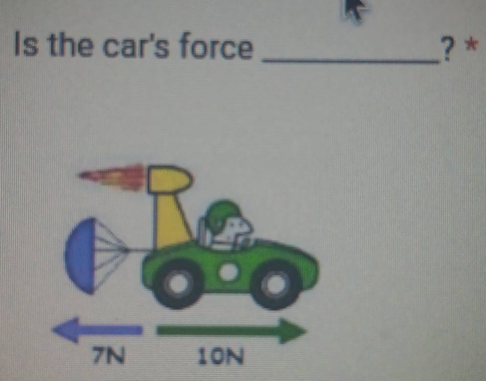 Is the car's force _.? *