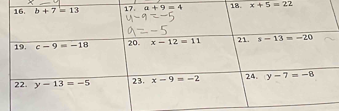 x+5=22