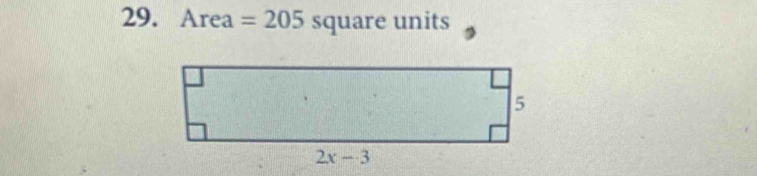 Area =205 square units