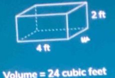 Volume =24 cubic feet