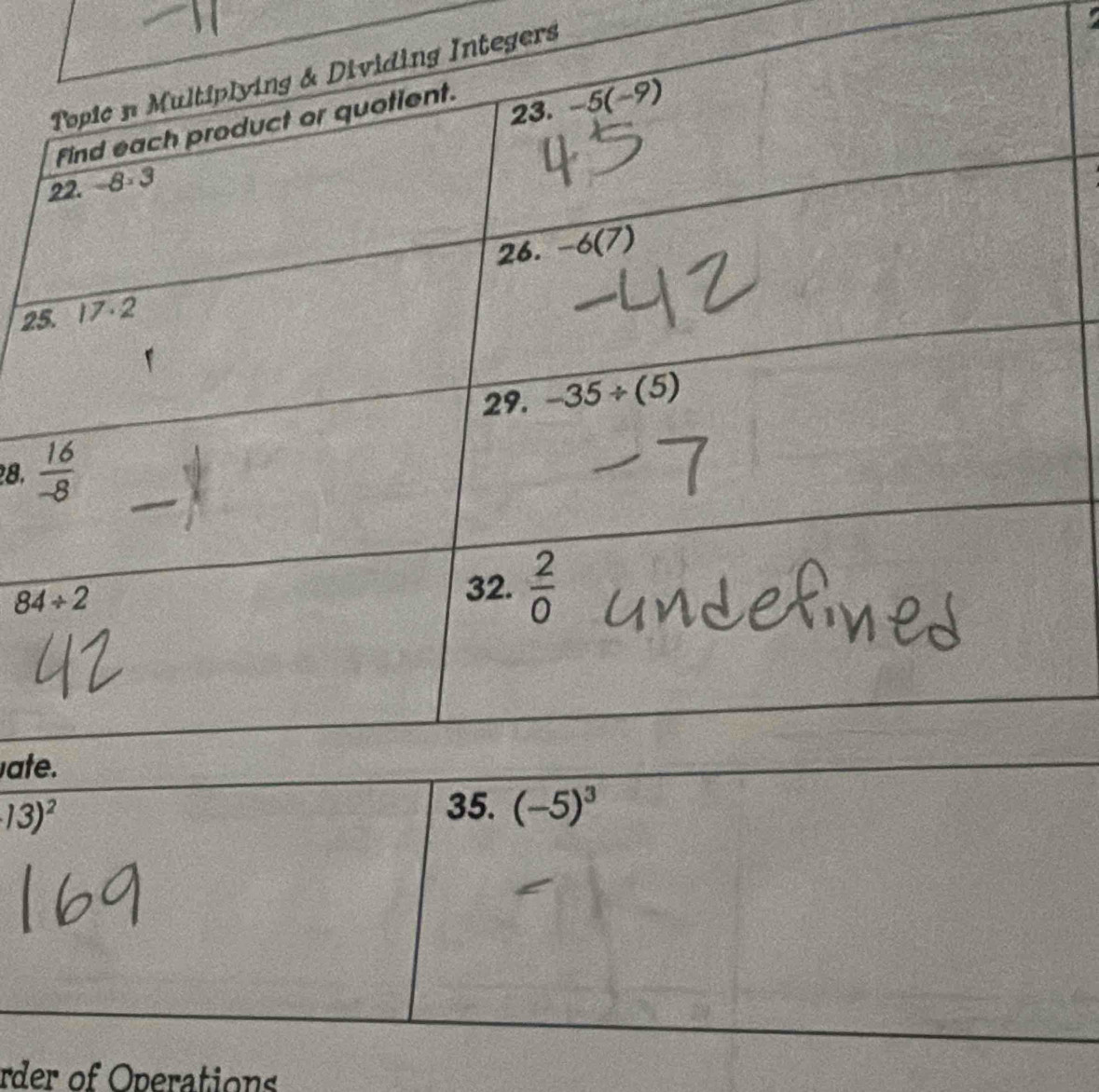 egers
25
28. 
ate
13)^2
rder of Operations