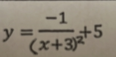 y=frac -1(x+3)^2+5