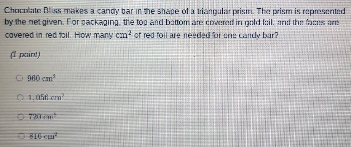 Solved: Chocolate Bliss makes a candy bar in the shape of a triangular ...