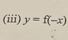 (iii) y=f(-x)