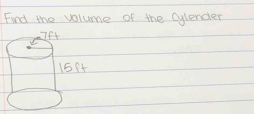 Find the volume of the cylender