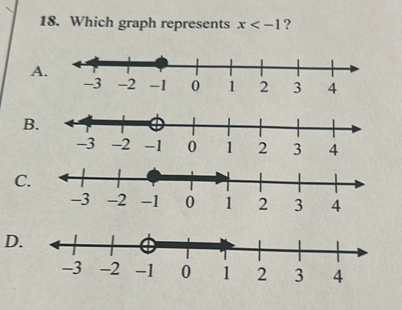 Which graph represents x ? 
A 
B 
C. 
D.
3