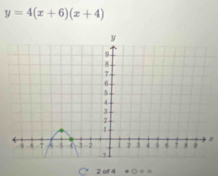 y=4(x+6)(x+4)
z
2 of 4